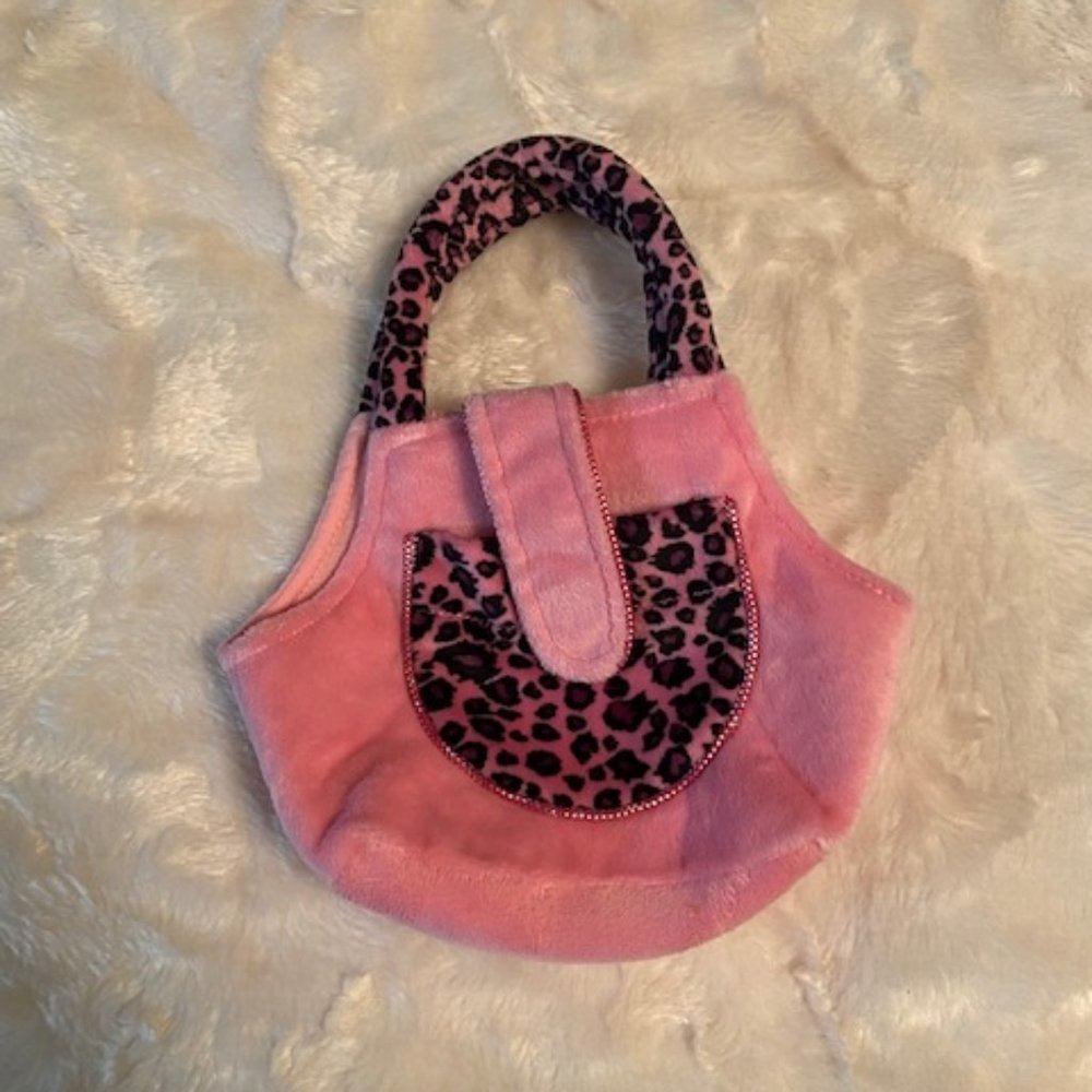 2/$30 Webkinz  Plush Pet Carrier Pink Leopard print Bag Purse